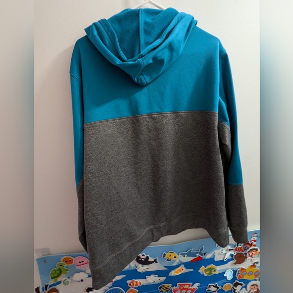 Champion Hoodie Fleece Jacket Gray and Blue Full Zip Pocket Men's Large - Picture 10 of 10